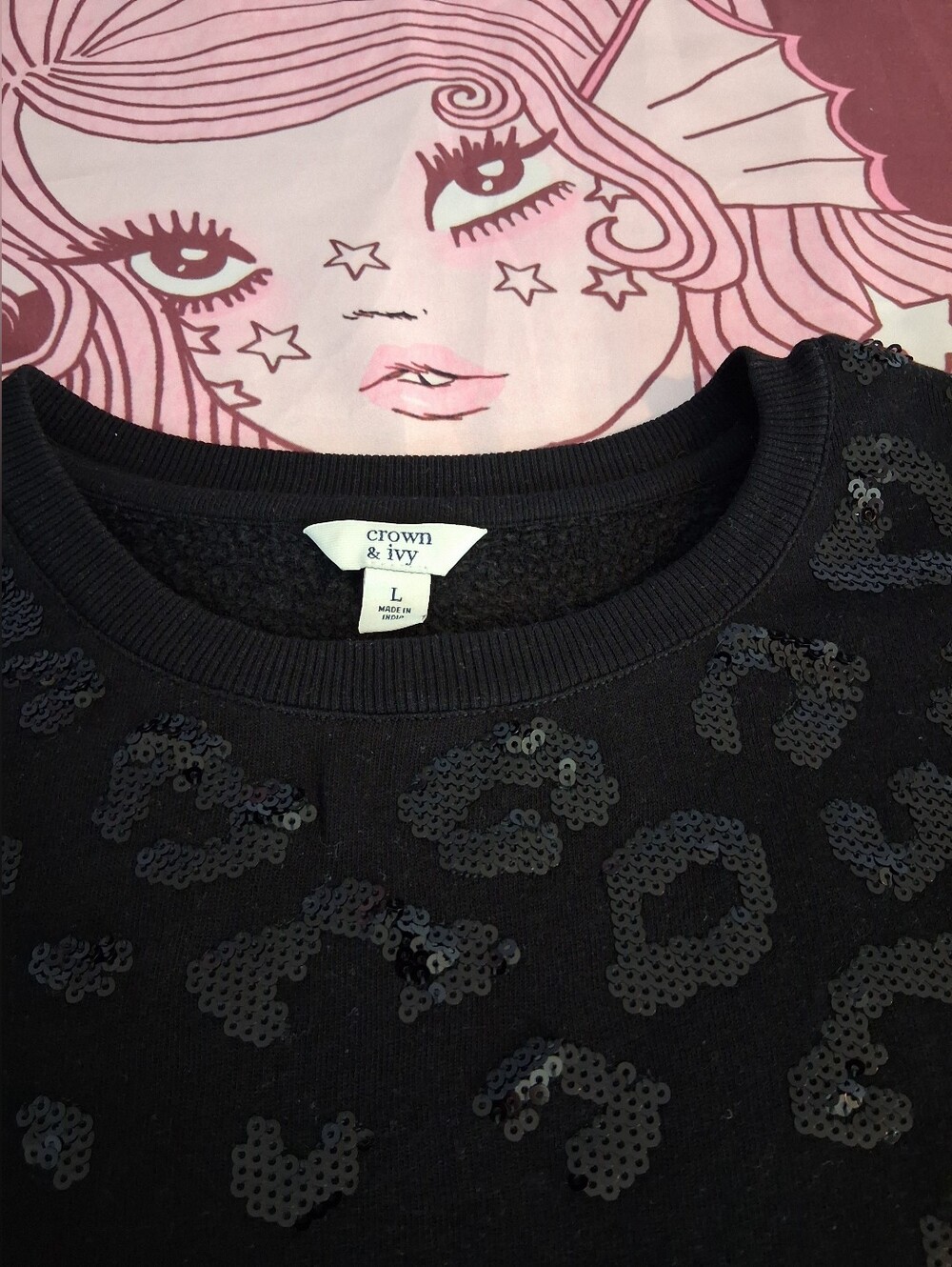 Elegant Black Sequin Embellished Women's Top